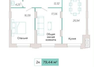 2-ком. квартира на продажу, 79.4 м2, Тольятти, Спортивная улица, 21