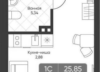 Продается квартира студия, 25.9 м2, Новосибирск, метро Золотая Нива, улица Королёва, 2