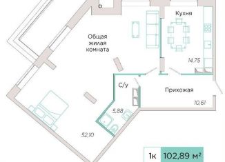 Продается 1-ком. квартира, 102.7 м2, Тольятти, Спортивная улица, 21