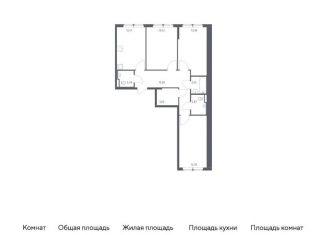 Продам трехкомнатную квартиру, 78.3 м2, Москва, жилой комплекс Остафьево, к21