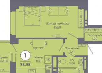 Продам однокомнатную квартиру, 38.7 м2, Ростов-на-Дону, улица Ерёменко, 111