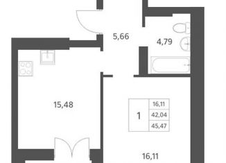 Продается однокомнатная квартира, 45.5 м2, Новосибирск, Заельцовский район