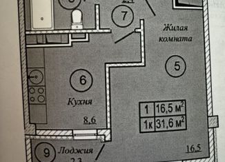 Квартира на продажу студия, 33 м2, Краснодарский край, улица Видова, 121А