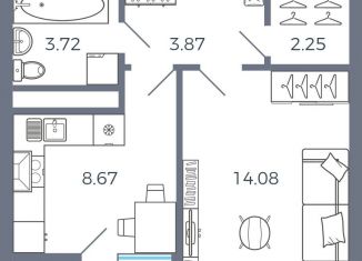 Продам 1-ком. квартиру, 35.4 м2, Самарская область