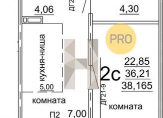 Продам 1-ком. квартиру, 38.2 м2, Челябинск, ЖК Вместе, улица Дмитрия Неаполитанова, 30