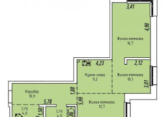 3-ком. квартира на продажу, 68.5 м2, Иркутск, Култукская улица, 16