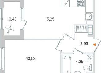 Продается 1-комнатная квартира, 38.7 м2, Пушкин