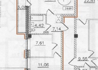 Продается 2-ком. квартира, 54 м2, деревня Новолисиха, Кленовая улица, 13