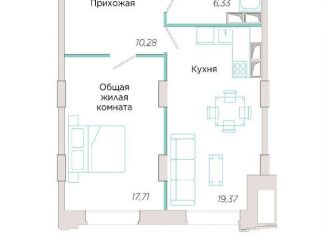 Продается 1-комнатная квартира, 53.7 м2, Самарская область, Спортивная улица, 21