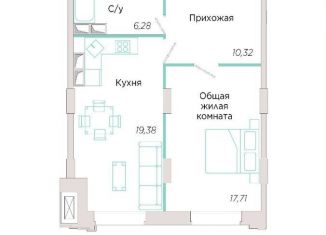 Продажа однокомнатной квартиры, 53.7 м2, Самарская область, Спортивная улица, 21