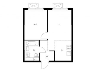 Продается однокомнатная квартира, 34.4 м2, Москва, ЮВАО, жилой комплекс Волжский Парк, 5.4