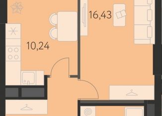 Продажа 1-ком. квартиры, 39.1 м2, Свердловская область, улица Академика Ландау, 43