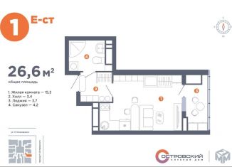 Квартира на продажу студия, 26.6 м2, Астраханская область, улица Николая Островского, 128В