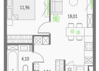 Продажа 1-комнатной квартиры, 38.9 м2, Москва, метро Дмитровская