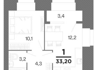 Продается однокомнатная квартира, 31.5 м2, Рязанская область