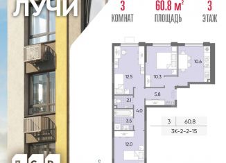 Продается 3-комнатная квартира, 60.8 м2, Москва, ЗАО