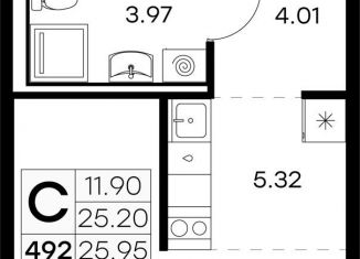 Продам квартиру студию, 26 м2, Ленинградская область