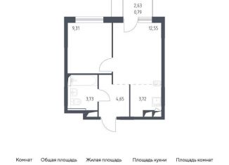 Продажа однокомнатной квартиры, 35 м2, Московская область, улица Мезенцева, 9