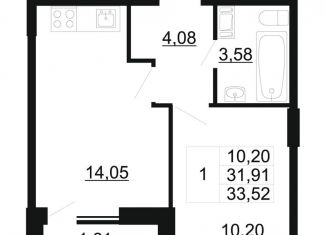 Продажа 1-ком. квартиры, 33.5 м2, Ленинградская область