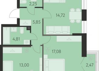 Продается 2-комнатная квартира, 58.5 м2, Екатеринбург, улица Академика Ландау, 43