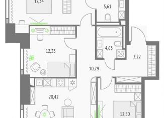 Продам трехкомнатную квартиру, 85.8 м2, Москва, СВАО