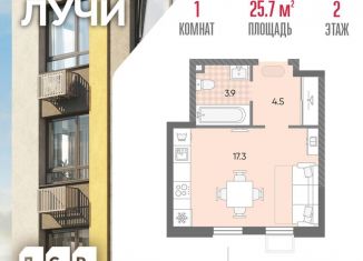 Продаю квартиру студию, 25.7 м2, Москва, ЗАО