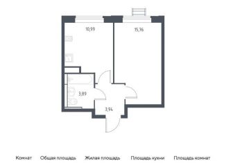 Продается однокомнатная квартира, 34.6 м2, село Ям, жилой комплекс Прибрежный Парк, 9.1