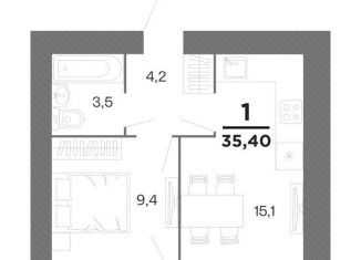 Продаю 1-ком. квартиру, 35.4 м2, Рязанская область