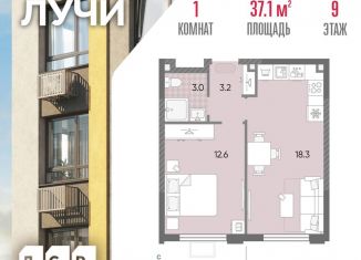 Продается 1-комнатная квартира, 37.1 м2, Москва, ЗАО