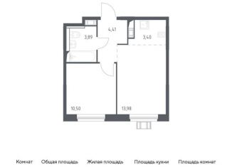 Продаю 1-ком. квартиру, 36.2 м2, село Ям, жилой комплекс Прибрежный Парк, 8.3