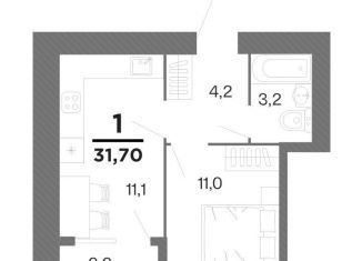 Однокомнатная квартира на продажу, 30.6 м2, Рязанская область