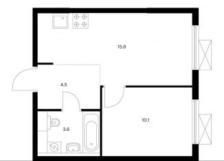 Продается однокомнатная квартира, 34.1 м2, Москва, ЮВАО