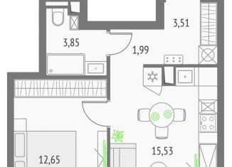 Однокомнатная квартира на продажу, 37.5 м2, Москва, метро Бутырская