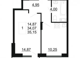 Продажа 1-комнатной квартиры, 35.2 м2, Ленинградская область