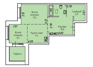 Продается 2-ком. квартира, 61.5 м2, Иркутск, Култукская улица, 16