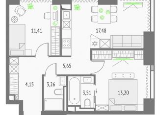 2-ком. квартира на продажу, 58.7 м2, Москва, Бутырский район