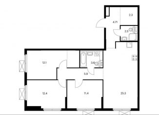 Продажа трехкомнатной квартиры, 83.9 м2, Москва, ЮВАО, 1-й Грайвороновский проезд, 3