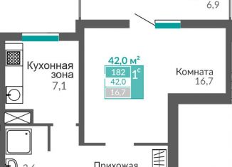 Продаю однокомнатную квартиру, 42 м2, Евпатория, Симферопольская улица, 2Х, ЖК Золотые Пески