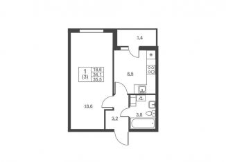 Продам 1-ком. квартиру, 35.5 м2, городской посёлок имени Свердлова