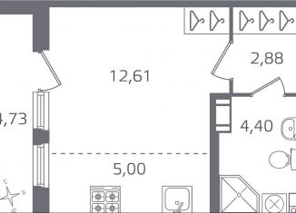 Продаю квартиру студию, 27.3 м2, Санкт-Петербург, метро Площадь Мужества