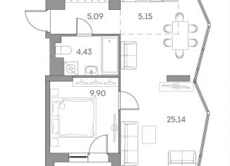 Продажа 1-комнатной квартиры, 51 м2, Москва, ЮВАО, Рязанский проспект, 2с27