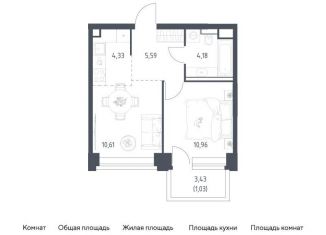 Продам 1-ком. квартиру, 36.7 м2, Москва, район Раменки, жилой комплекс Нова, к3