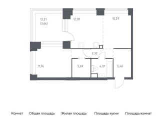 Продается однокомнатная квартира, 55.9 м2, Москва, жилой комплекс Нова, к1, район Раменки