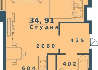 Продам 1-ком. квартиру, 34.9 м2, Ульяновск, жилой комплекс Юность, 3, ЖК Юность