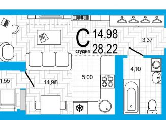 Продаю 1-ком. квартиру, 28.2 м2, Уфа, Дёмский район