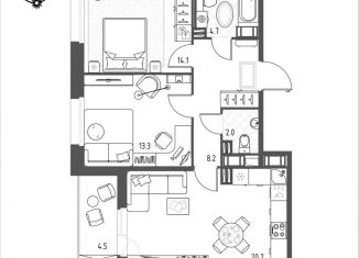 Продается 2-ком. квартира, 64.8 м2, Омск, микрорайон Зелёная Река, 11