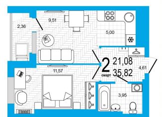 Продам 2-ком. квартиру, 35.8 м2, Республика Башкортостан