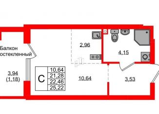 Продажа квартиры студии, 22.5 м2, Калининград