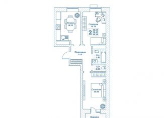 Продажа 2-ком. квартиры, 60.7 м2, Московская область, улица Генерала Ковачевича, 7