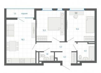 Продается двухкомнатная квартира, 59.3 м2, Екатеринбург, метро Чкаловская, улица Академика Парина, 12/6